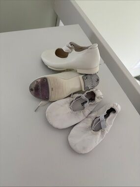 White Kids Tap Shoes - Classic Mary Jane Tap and Canvas Tap Shoe Set